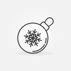 Christmas Ball with Snowflake vector concept line icon