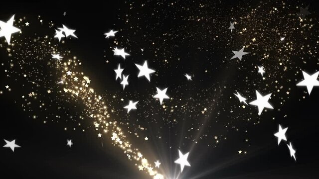 Animation of stars falling over black background