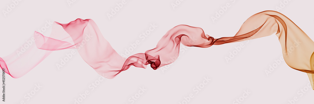 Aufkleber dynamic gradient colorful cloth abstract movement, floating fabric background, 3d rendering elegant 