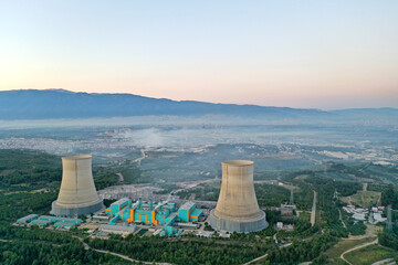 CCGT nuclear power plant in mountains
