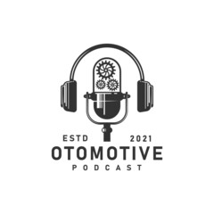 Otomotive podcast logo template design