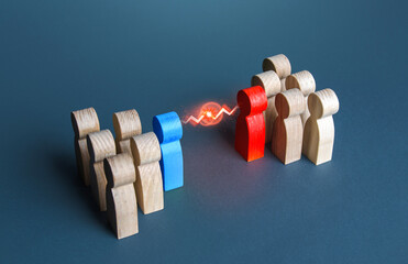 Two irreconcilable people groups. Rivalry and competition. Conflict hostility, aggressiveness. Resolution and compromise through negotiations. Competing crime clans. Interethnic strife. Confrontation