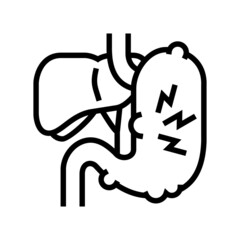 abdominal pain hepatitis line icon vector. abdominal pain hepatitis sign. isolated contour symbol black illustration