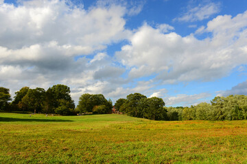 Historic Battlefield in Minute Man National Historical Park, Concord, Massachusetts MA, USA.