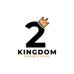Number 2 with Crown Logo Branding Identity Logo Design Template
