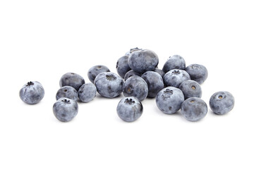 Fresh blueberries isolated on white