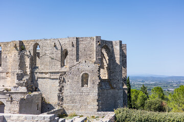 Fototapeta na wymiar Abbaye Saint-Félix-de-Montceau sur le Massif de la Gardiole (Occitanie, France)