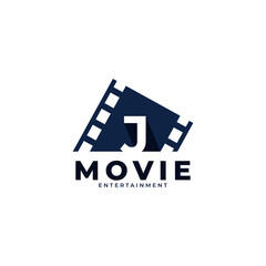 Film Logo. Initial Letter J Movie Logo Design Template Element. Eps10 Vector