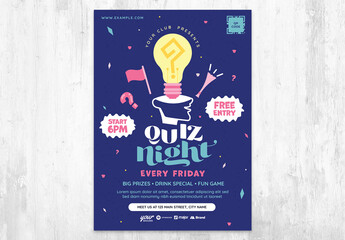 Quiz Night Flyer for Pub Quizzes & Bar Trivia Nights