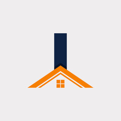 Real Estate. Initial Letter I House Logo Design Template Element. Vector Eps10