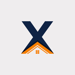 Real Estate. Initial Letter X House Logo Design Template Element. Vector Eps10