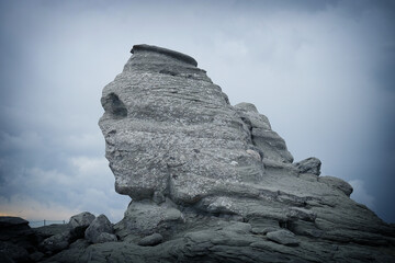The Sphinx of Bucegi Mountains, legendary landmark of Romania, Europe