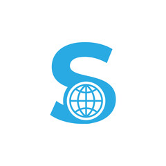 Initial Letter S Globe Logo Design Template Element. Vector Eps10