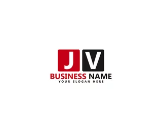 Fotobehang Letter JV logo, jv logo icon design vector for all kind of use © VectorStar