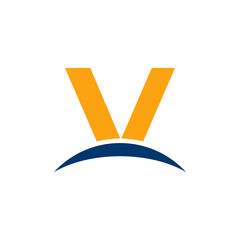 Obraz premium Initial Letter V Horizon Logo Design Template. Eps10 Vector