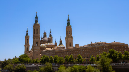 Obraz premium Cathedral Basilica of Our Lady of the Pillar. Roman Catholic church of Zaragoza.