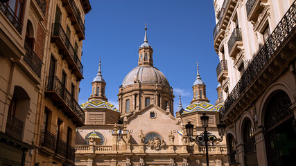 Fototapeta na wymiar Cathedral Basilica of Our Lady of the Pillar. Roman Catholic church of Zaragoza.