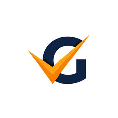 Approved Logo. Initial Letter G Check Logo Design Template. Eps10 Vector