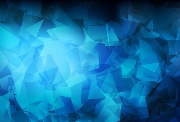 Fototapeta premium Dark BLUE vector shining triangular backdrop.