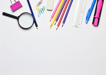 supplies on a white background