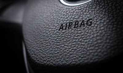 Airbag sign on a steering wheel