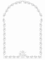 Fototapeta premium Decorative frames. Retro ornamental frame, vintage rectangle ornaments and ornate border. Decorative wedding frames, antique museum picture borders Isolated Illustration Icon