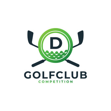 Golf Sport Logo. Letter D for Golf Logo Design Vector Template. Eps10 Vector