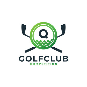 Golf Sport Logo. Letter Q for Golf Logo Design Vector Template. Eps10 Vector