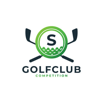 Golf Sport Logo. Letter S for Golf Logo Design Vector Template. Eps10 Vector