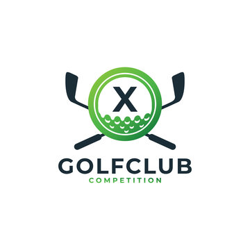 Golf Sport Logo. Letter X for Golf Logo Design Vector Template. Eps10 Vector