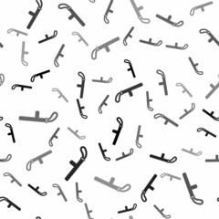 Black Police rubber baton icon isolated seamless pattern on white background. Rubber truncheon. Police Bat. Police equipment. Vector