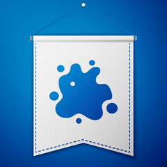 Blue Paint spray icon isolated on blue background. White pennant template. Vector