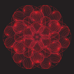 Decorative spheres. Abstract round Striped design element