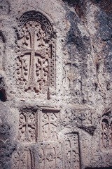 ancient stone carving on the wall
