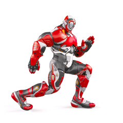 Fototapeta premium future soldier is dancing on white background