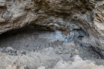 big cave in the mountain of island