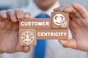 Business concept of customer centricity. Consumer first orientation.