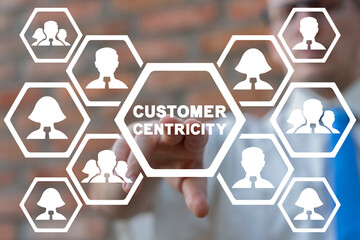Business concept of customer centricity. Consumer priority. Client satisfaction first.