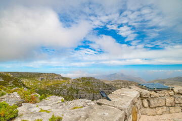 Beautiful views, images and birds on top of Table Mountain, Cape Town, South Africa