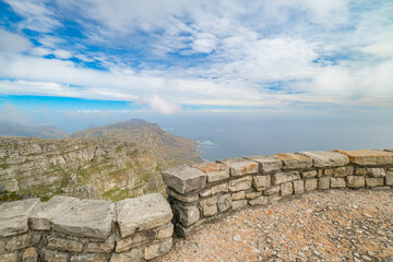 Beautiful views, images and birds on top of Table Mountain, Cape Town, South Africa