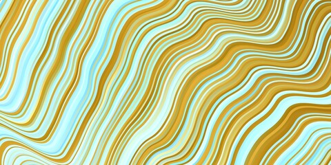 Light Blue, Yellow vector pattern with curves.