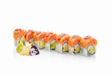Special Sushi roll on white