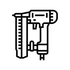 nailer tool line icon vector. nailer tool sign. isolated contour symbol black illustration