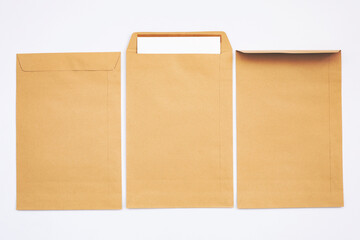 Blank envelope isolated background arranged for mockup design