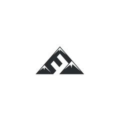 vector mountain logo design E inspiration