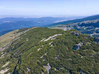 Aerial view of Rila Mountain near The Camel peak, Bulgaria