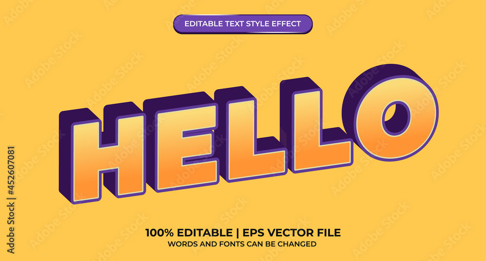 Poster hello editable text effect