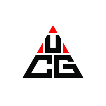 UCG triangle letter logo design with triangle shape. UCG triangle logo design monogram. UCG triangle vector logo template with red color. UCG triangular logo Simple, Elegant, and Luxurious Logo. UCG 