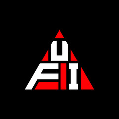 Obraz na płótnie Canvas UFI triangle letter logo design with triangle shape. UFI triangle logo design monogram. UFI triangle vector logo template with red color. UFI triangular logo Simple, Elegant, and Luxurious Logo. UFI 