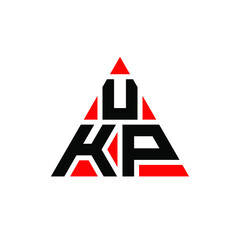 UKP triangle letter logo design with triangle shape. UKP triangle logo design monogram. UKP triangle vector logo template with red color. UKP triangular logo Simple, Elegant, and Luxurious Logo. UKP 